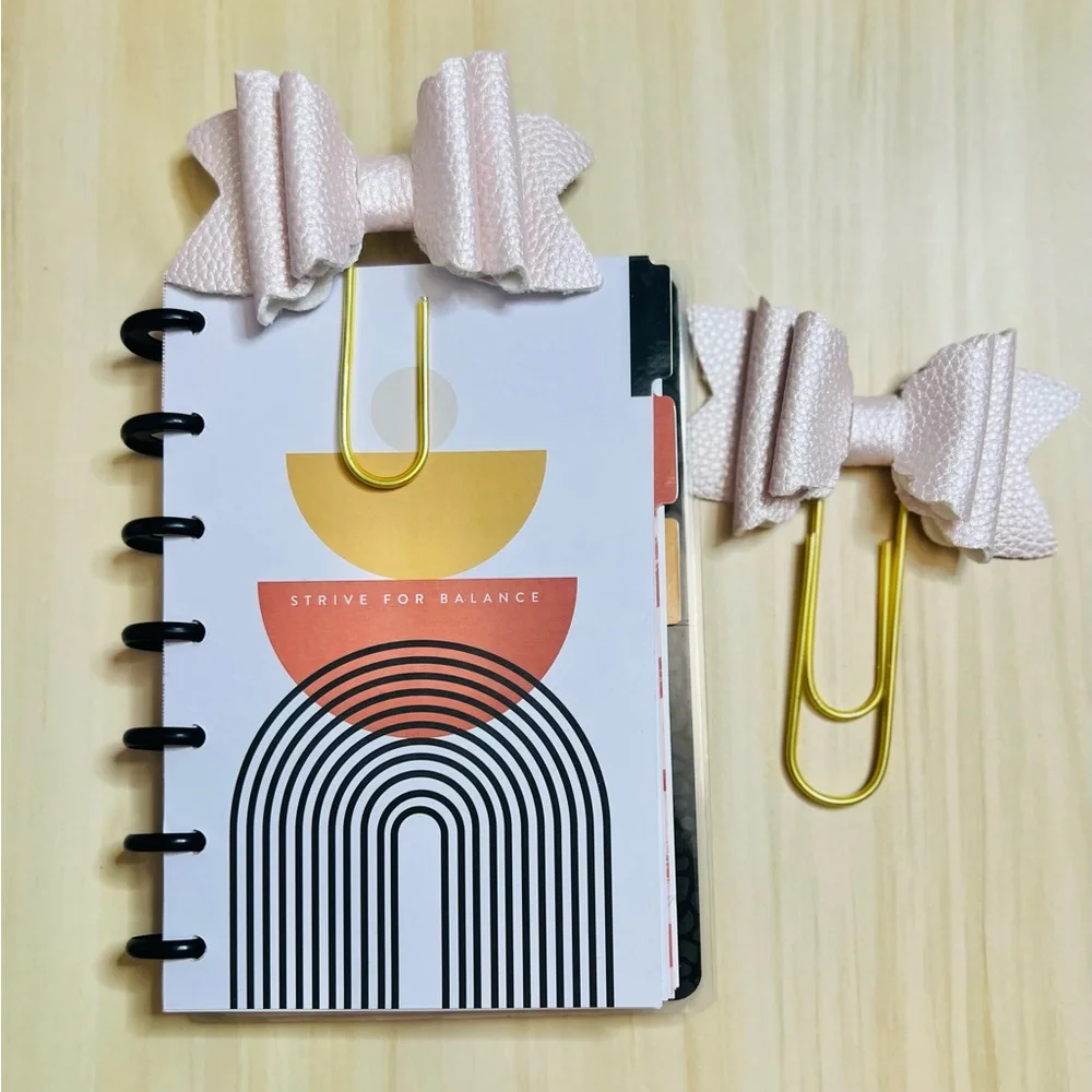 Happy planner Bow paper clips Jumbo size 2 pcs pink blush